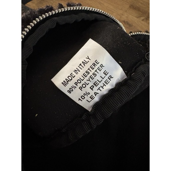 Bria Black Sherpa Crossbody Sling Bag Made In Italy - Picture 3 of 7